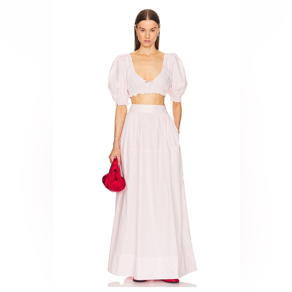 Helsa cotton poplin set in pale pink